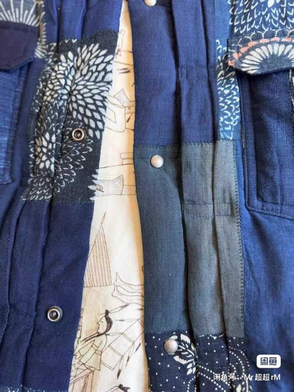 Visvim Blue Patchwork Collared Button-Up Jacket XL - image 7