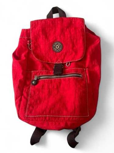 90\'s KIPLING Red Drawstring Backpack Bag 16x16 Adjustable Straps Kipling red backpack - Gem main image 4