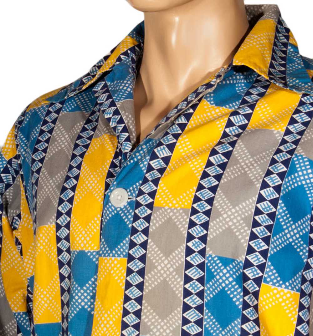 Jazzy Vintage 40s Pajama Shirt - image 2