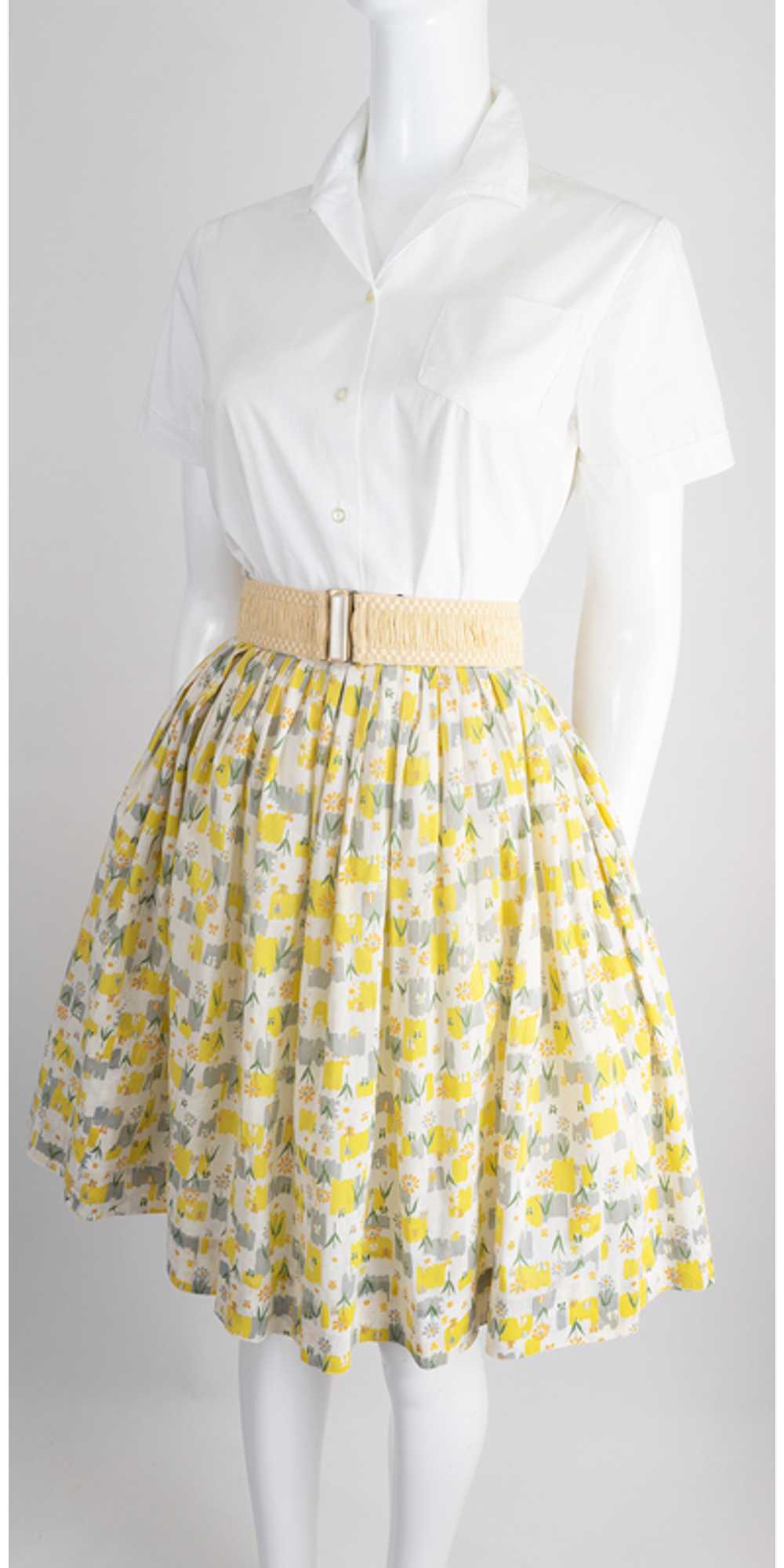 Fifties Flowery Flared Skirt - image 3