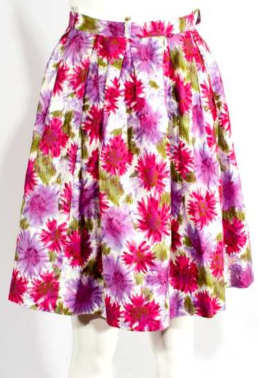 Artsy Flower Print 70s Skirt