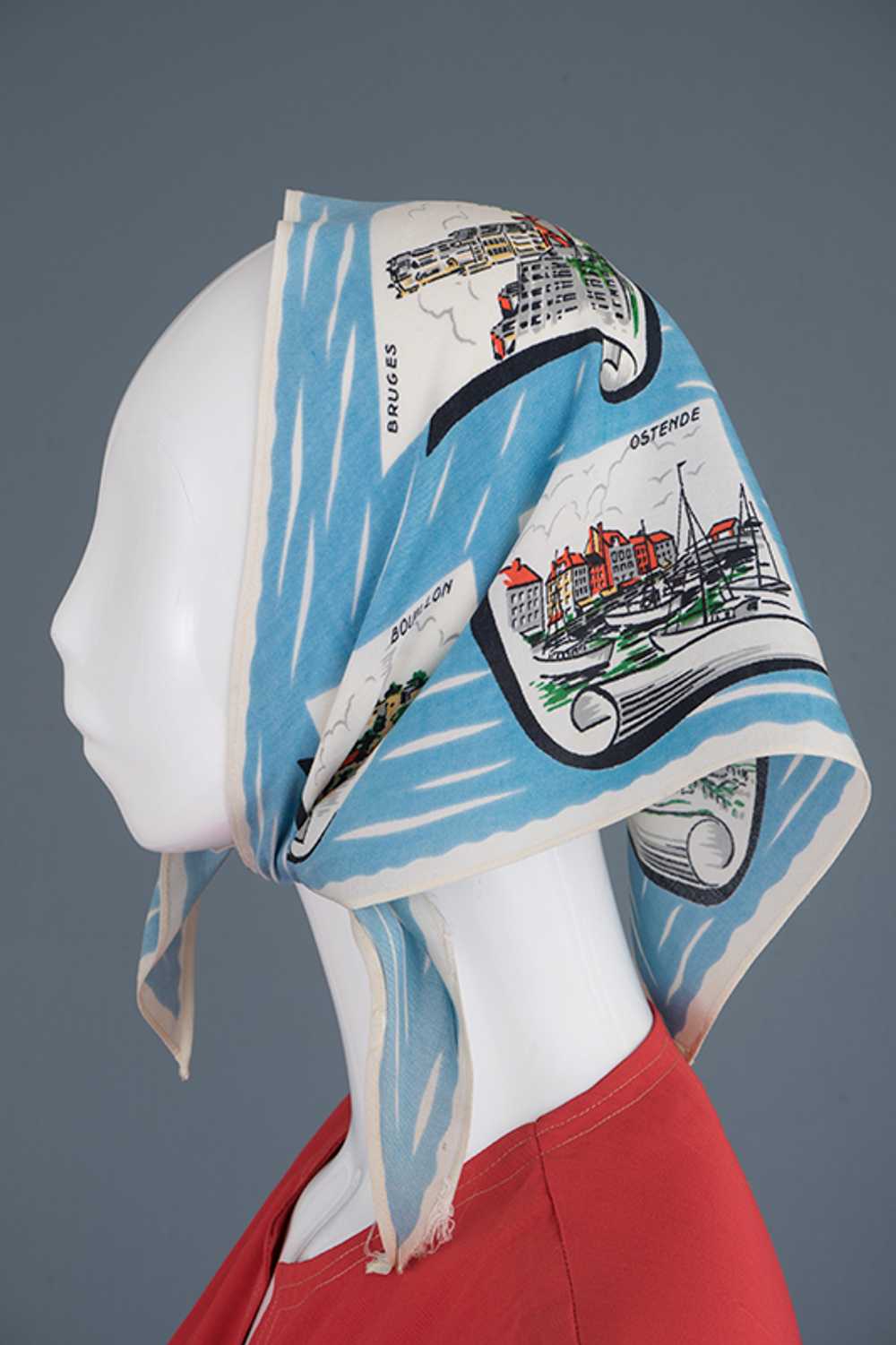 1950s Belgium Souvenir Headscarf - image 2