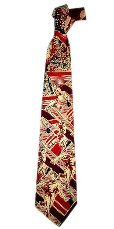 1940s Tennis Print Tie