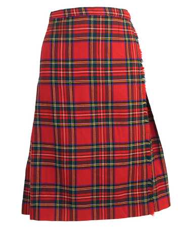 1950s Flannel Plaid Kilt Wrap Skirt