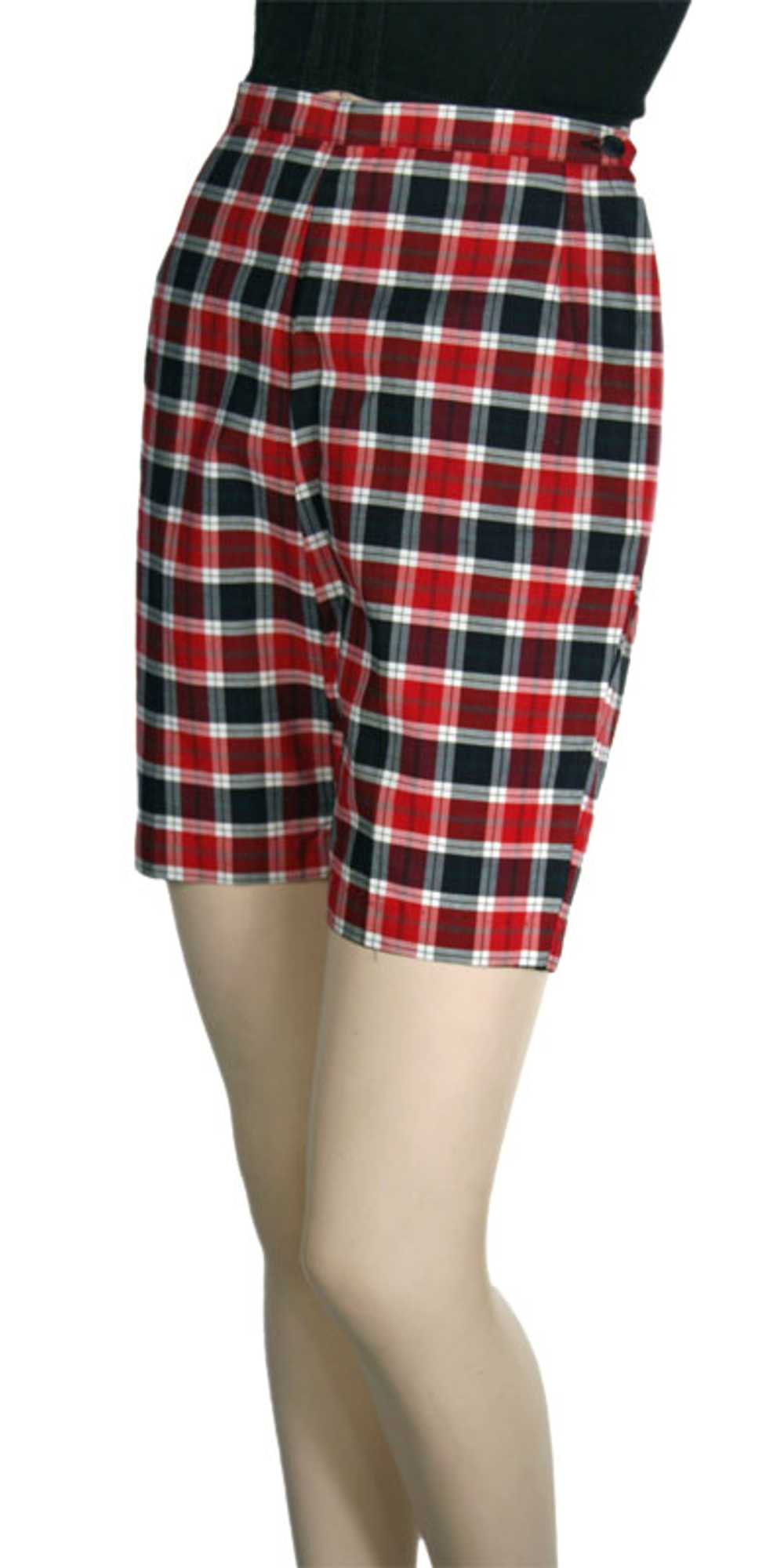 1950s Long Plaid Shorts - image 2