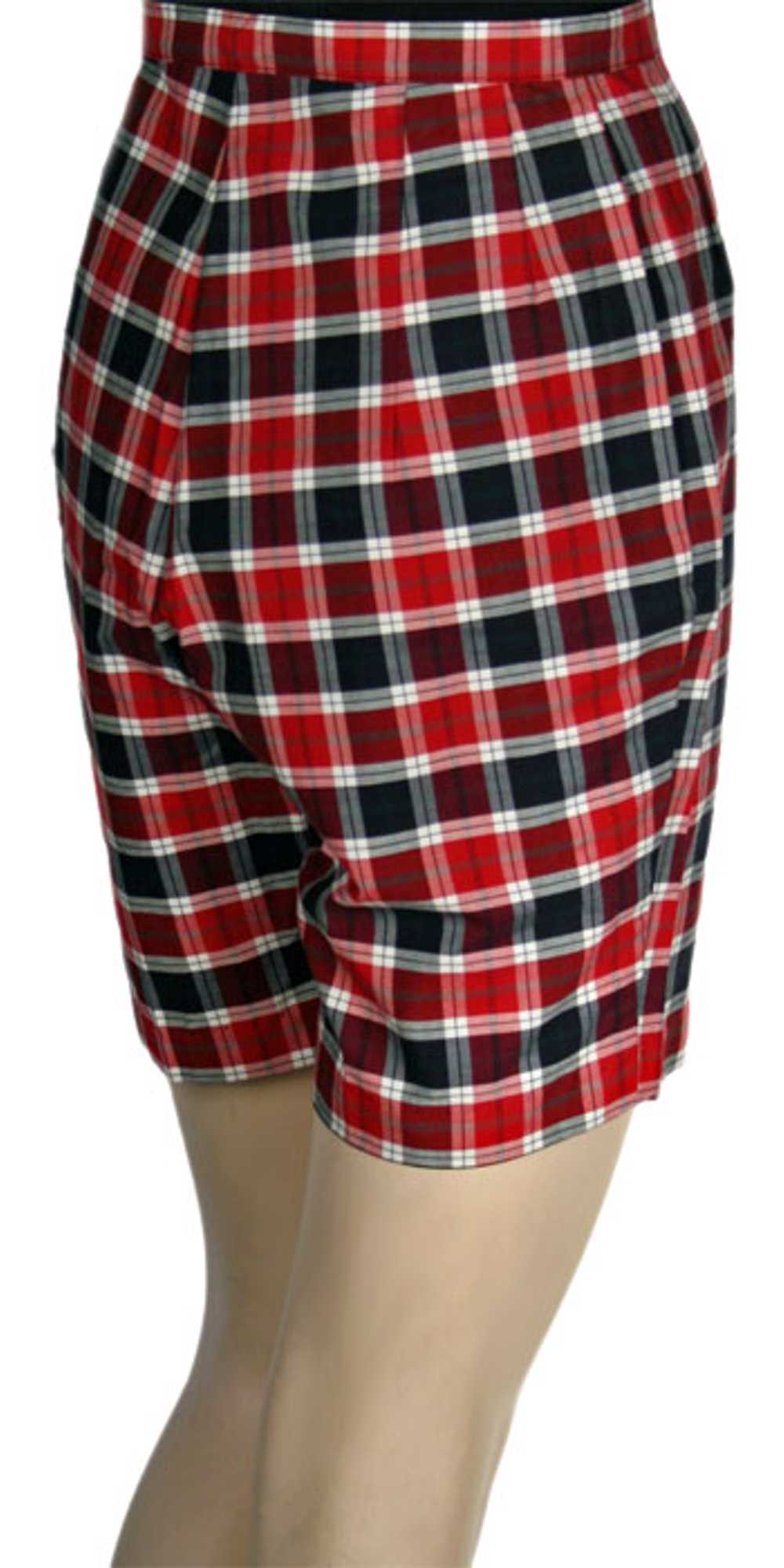 1950s Long Plaid Shorts - image 3