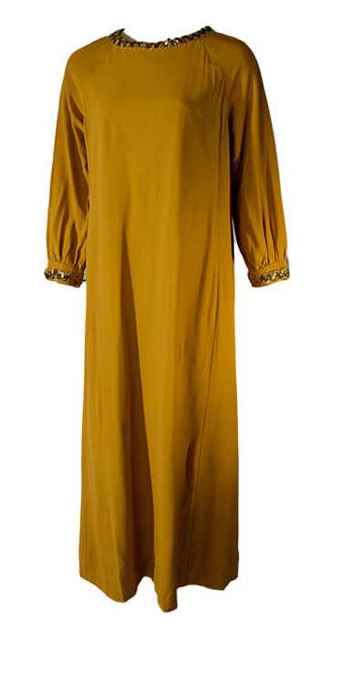 1960s Rayon Satin Hostess Dress - image 1
