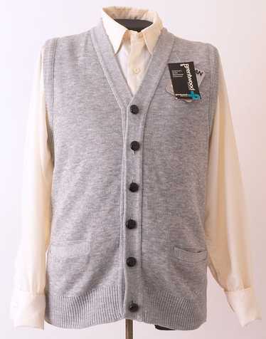 Gray 1960s Cardigan Vest