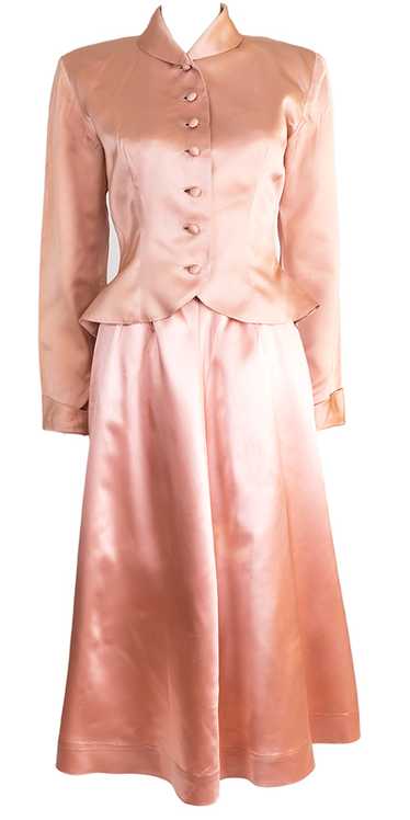 Champagne Pink Satin Vintage Ensemble