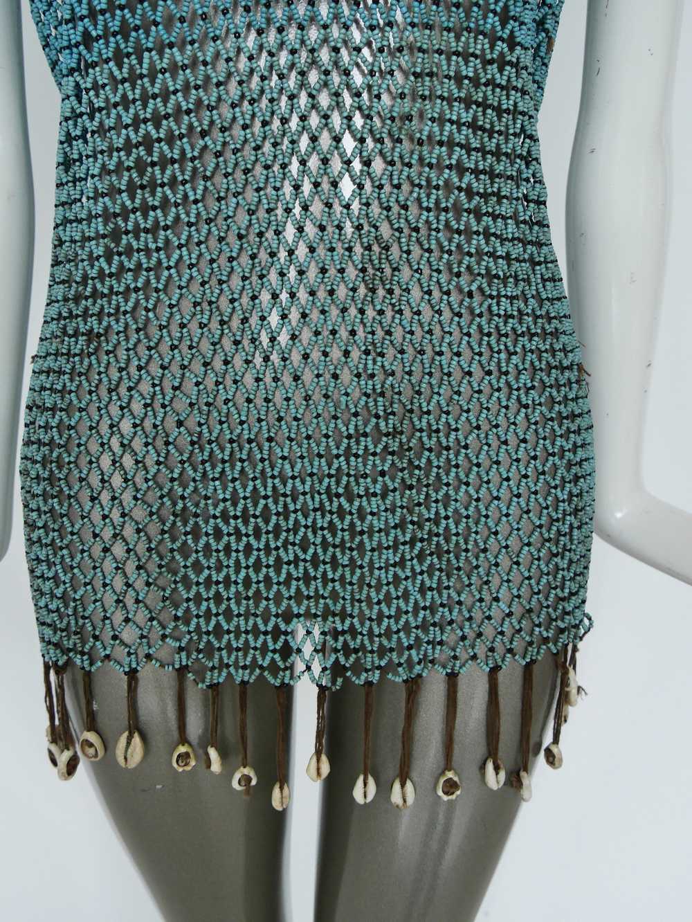 1970s ceramic beaded ethnic top, 1970s West Afric… - image 2