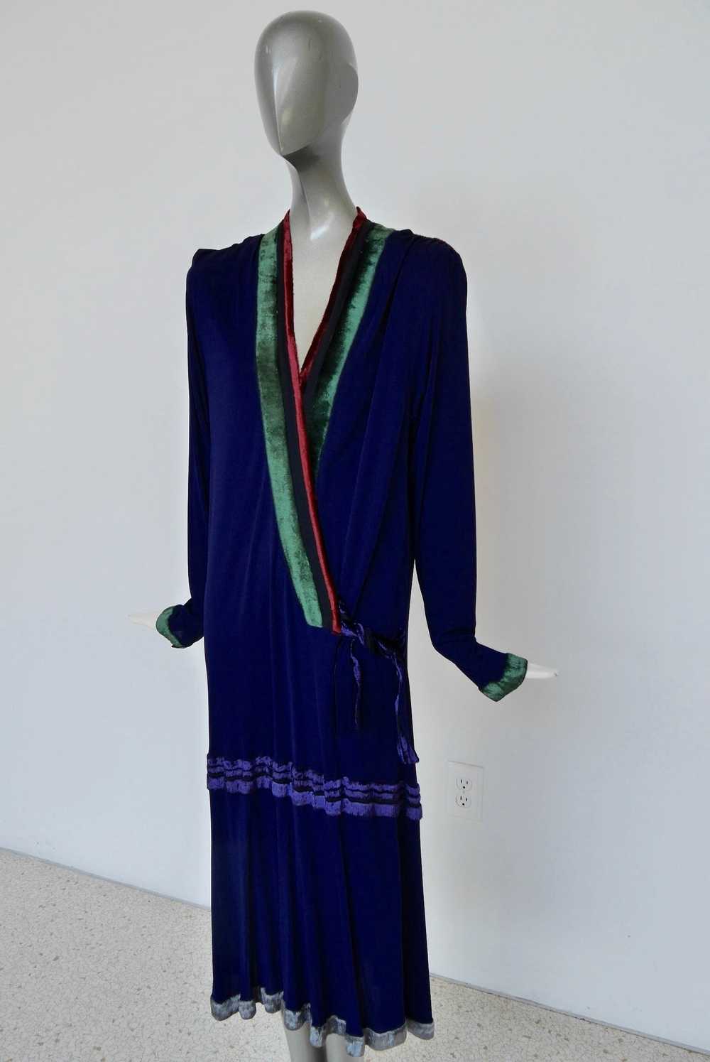 Janice Wainwright silcrepe flapper style dress 19… - image 2