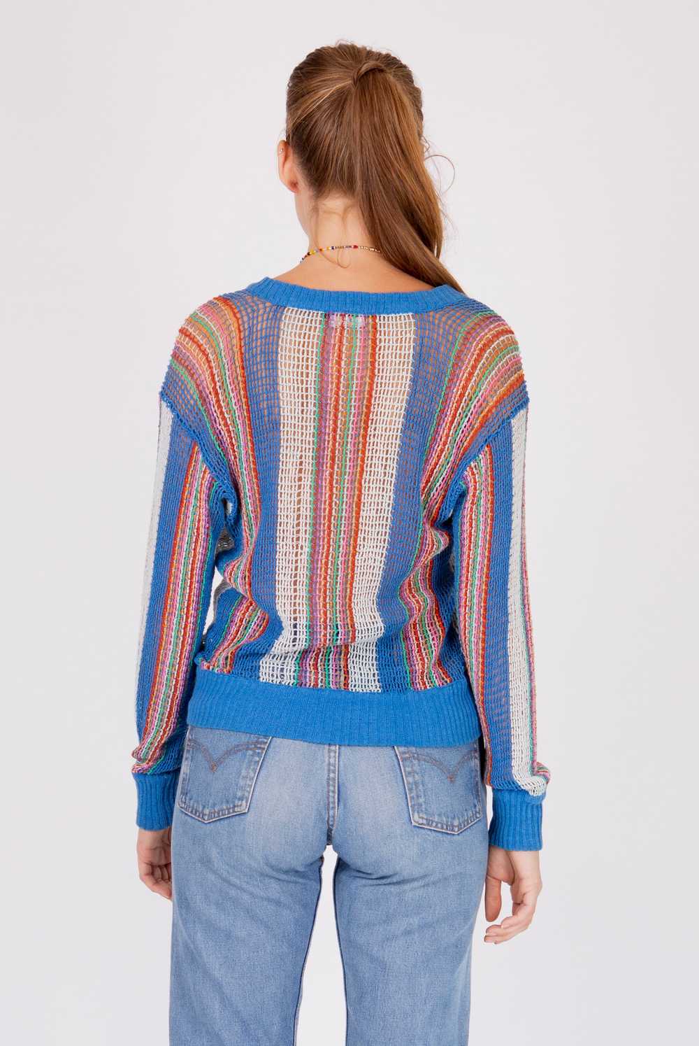 Missoni 70's open weave rainbow knit - image 2