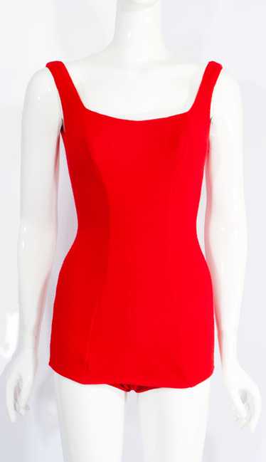 Bold Red Swimsuit by Rose Maria Reid