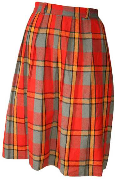 1950s Plaid Wool Skirt
