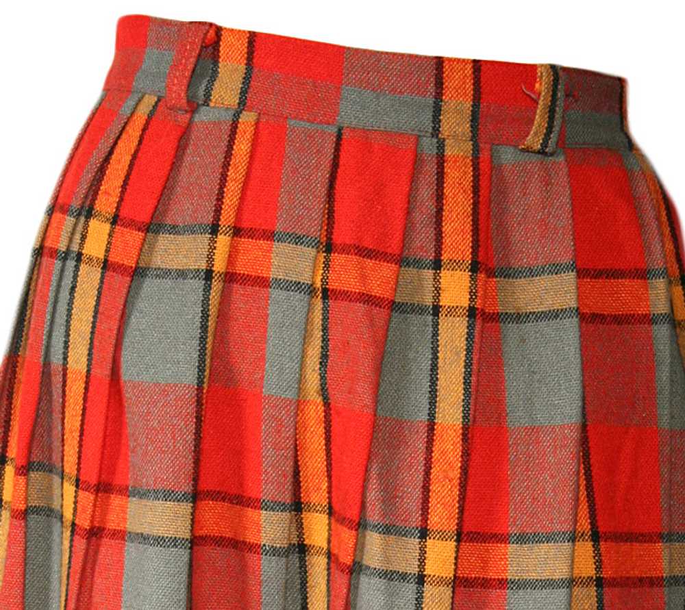 1950s Plaid Wool Skirt - image 3