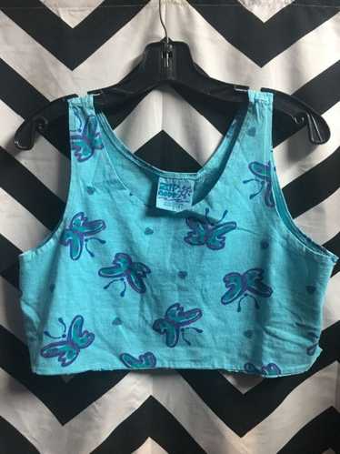 *DEADSTOCK* NWT COTTON BUTTERFLY PRINTED CROP TOP