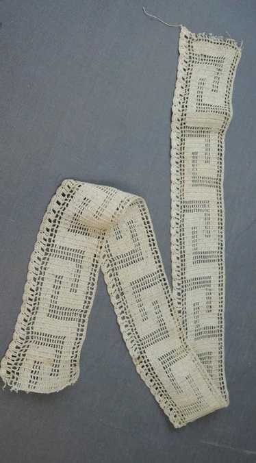 Antique Crochet Lace Trim, Handmade Edwardian 190… - image 1
