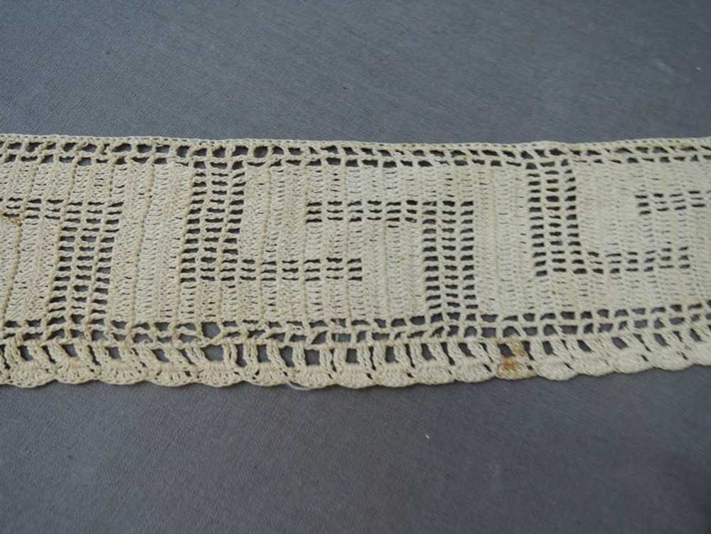 Antique Crochet Lace Trim, Handmade Edwardian 190… - image 3