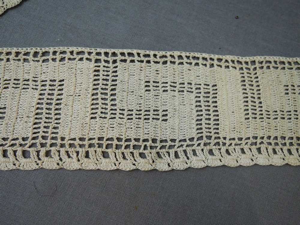 Antique Crochet Lace Trim, Handmade Edwardian 190… - image 4