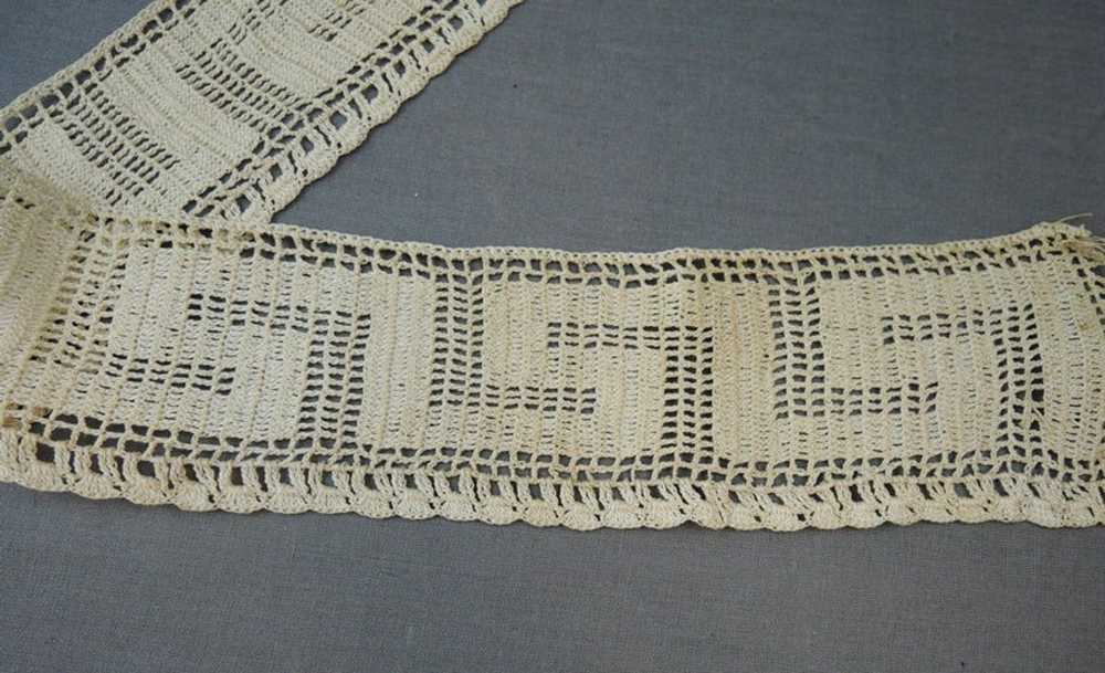 Antique Crochet Lace Trim, Handmade Edwardian 190… - image 5