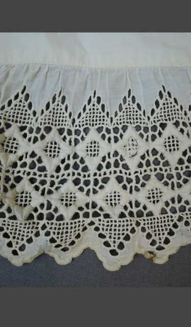 Antique Embroidered Lace Dress Trim, Victorian Dra