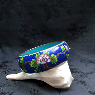 Cloisonné Peony Bangle