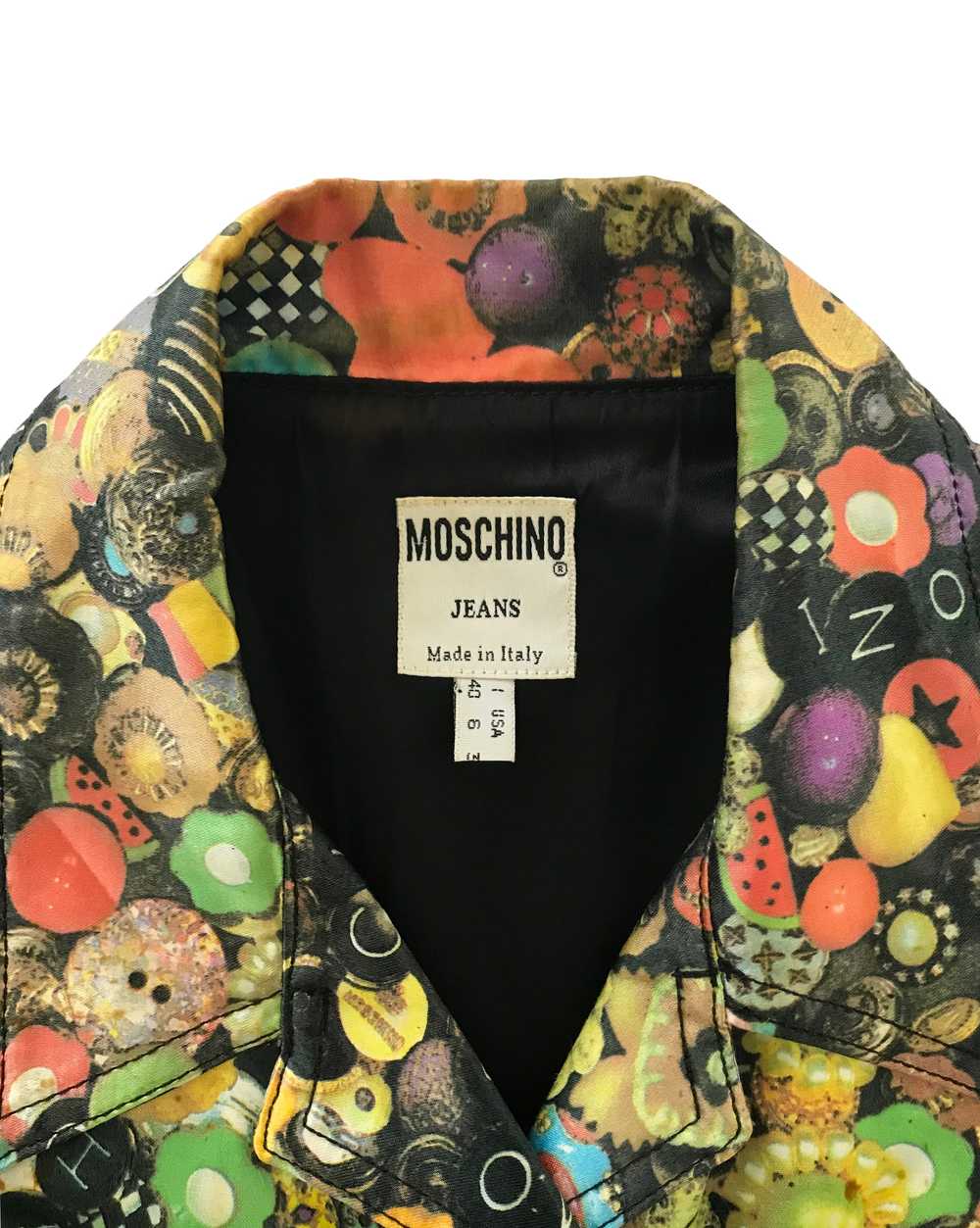 Moschino Rare 'Buttons' Print 1990s Cropped Vest … - image 3