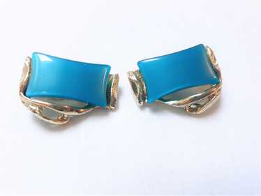 1950's Turquoise, Teal, Unsigned Rectangular Caba… - image 1
