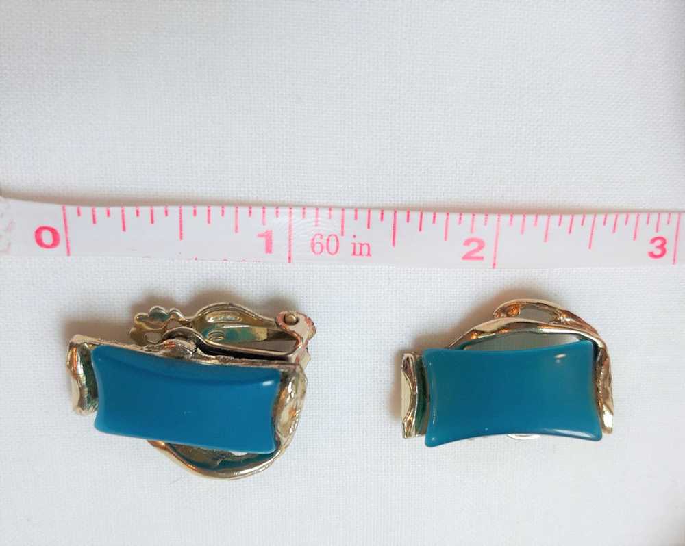 1950's Turquoise, Teal, Unsigned Rectangular Caba… - image 4
