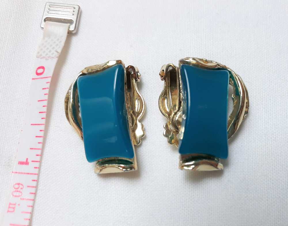 1950's Turquoise, Teal, Unsigned Rectangular Caba… - image 5