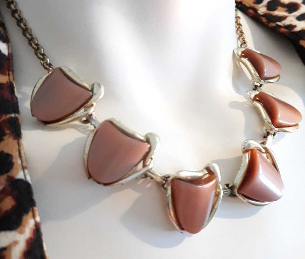 Chocolate Brown Thermoset Necklace - Stunning, 19… - image 5