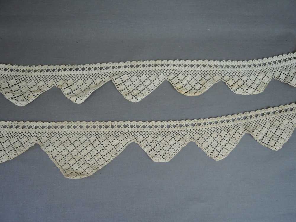 2 Pieces Antique Crochet Lace Trim, Vintage Handm… - image 2