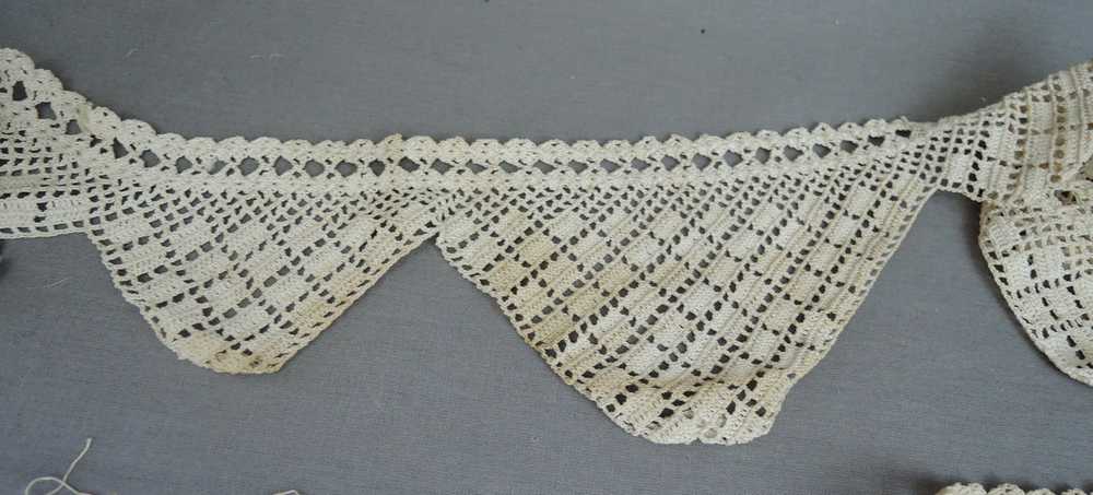 2 Pieces Antique Crochet Lace Trim, Vintage Handm… - image 4