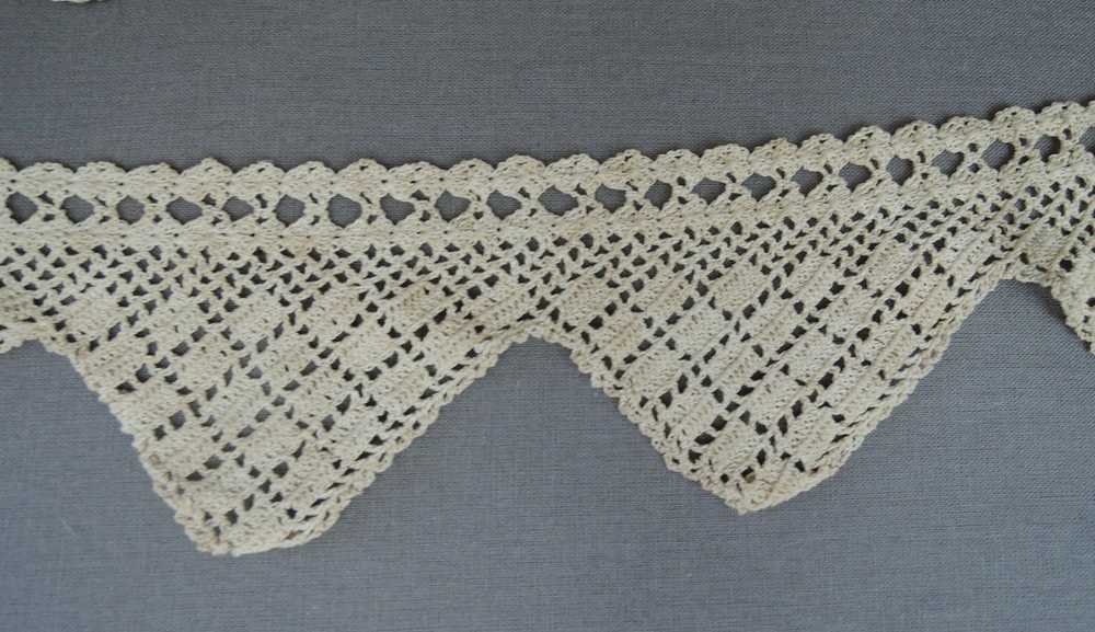 2 Pieces Antique Crochet Lace Trim, Vintage Handm… - image 5