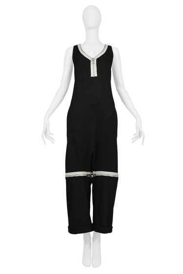 YOHJI YAMAMOTO BLACK OVERSIZED JUMPSUIT WITH EXPOS