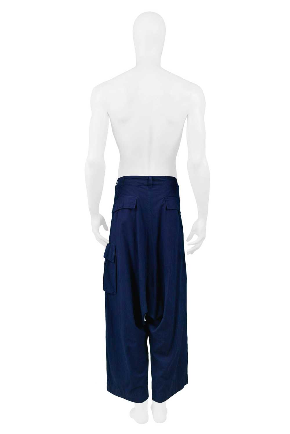 YOHJI YAMAMOTO BLUE COTTON HAREM CARGO PANT - image 2