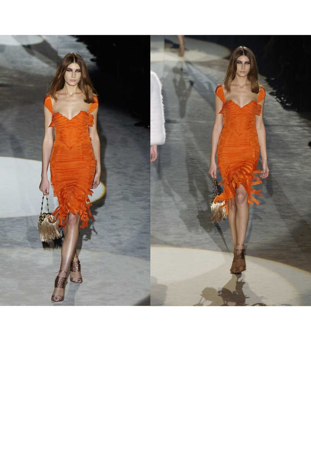 GUCCI BY TOM FORD ORANGE SILK COCKTAIL DRESS 2004 - image 2