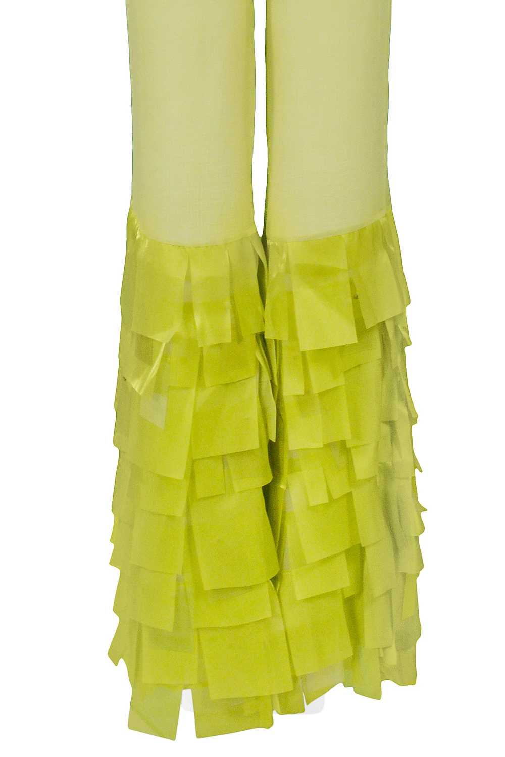 PACO CHARTREUSE GREEN TEXTURED TOP & BELL BOTTOM … - image 6
