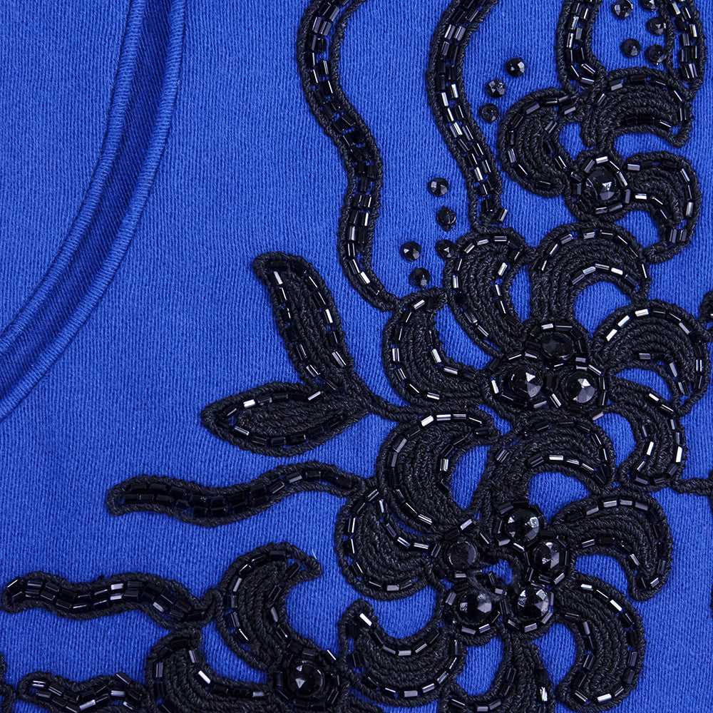 1940s Blue Swing Jacket with Ornate Beading - image 4