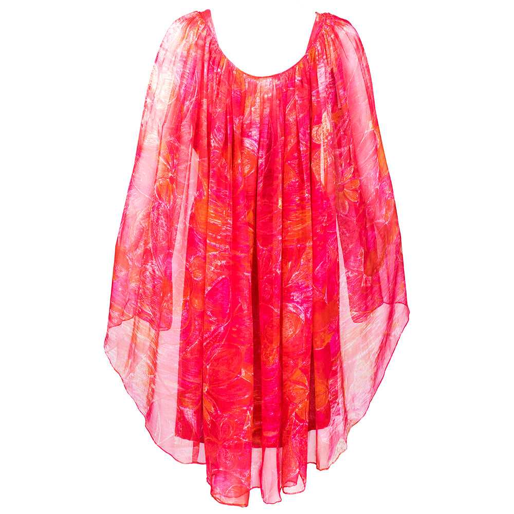 Pierre Cardin 60s Pink Tropical Floral Silk Dress… - image 4