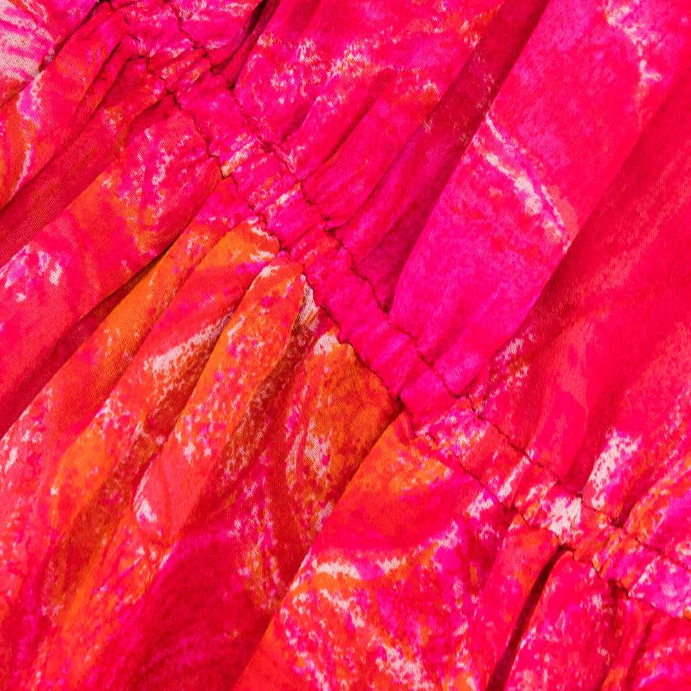 Pierre Cardin 60s Pink Tropical Floral Silk Dress… - image 5