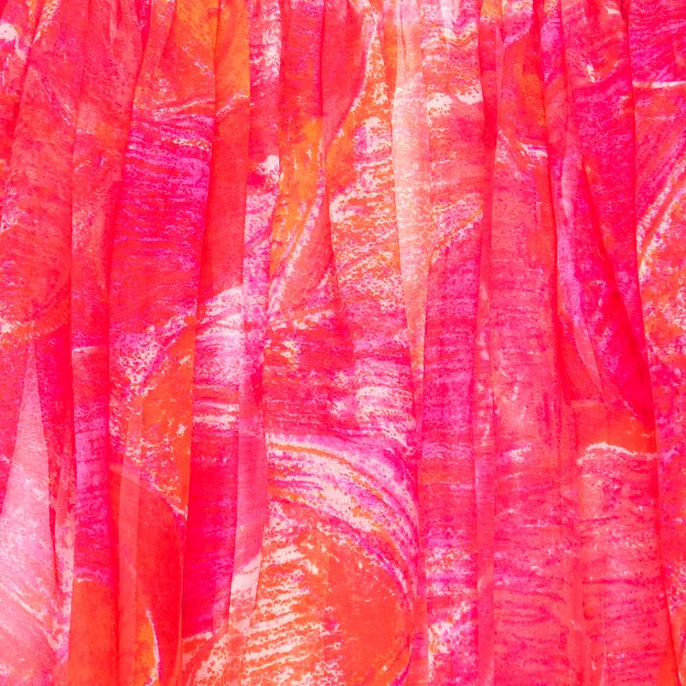 Pierre Cardin 60s Pink Tropical Floral Silk Dress… - image 7