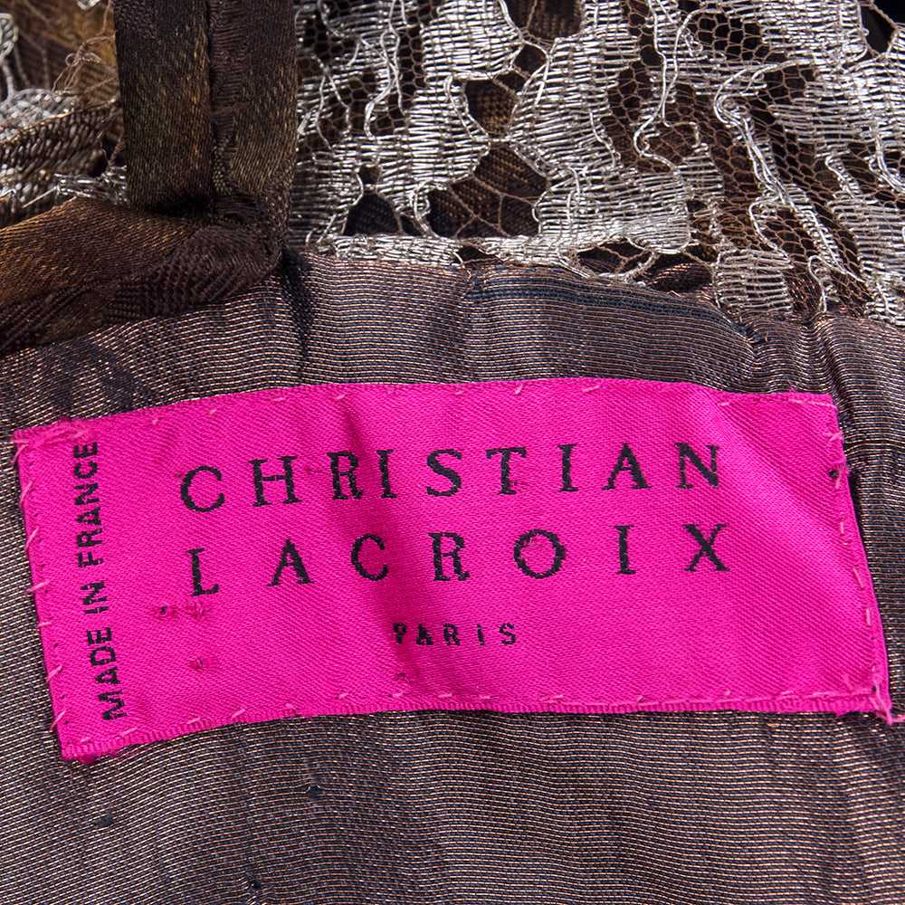 Vintage LACROIX 90s Jacquard & Lamé Lace Dress - image 7