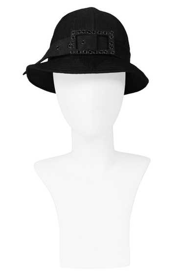 GALANOS FANCY BLACK BUCKLE HAT