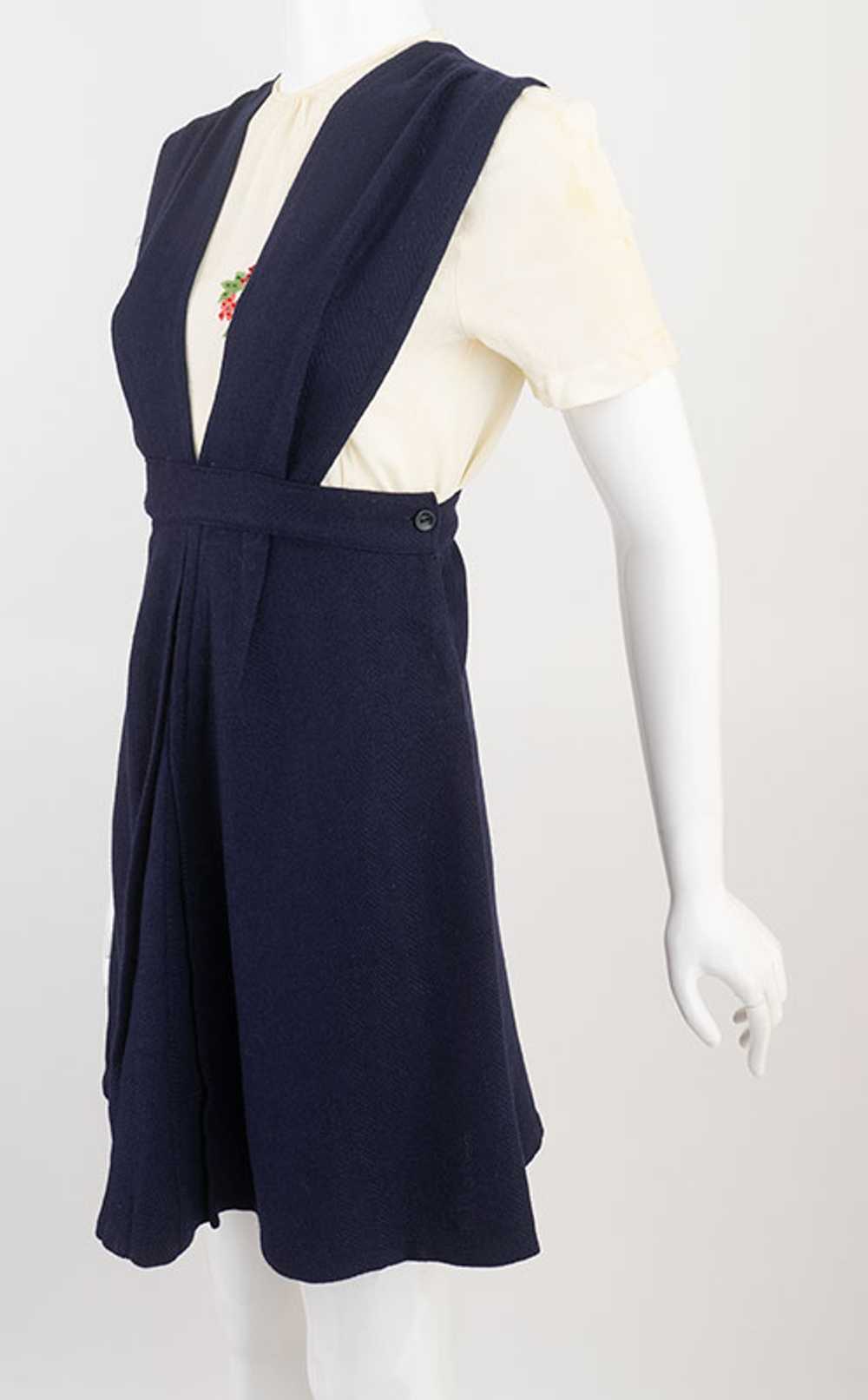 1930s Navy Blue Pinafore NOS - image 2