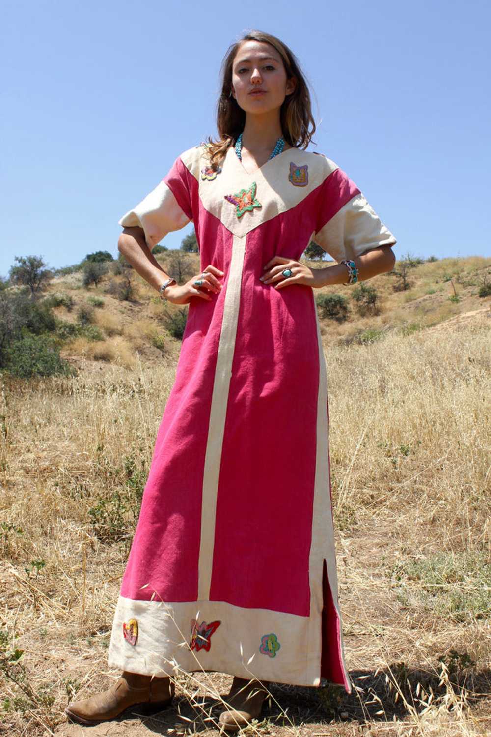 "Mexican Mariposa" Vintage Handmade Maxi Dress - image 1
