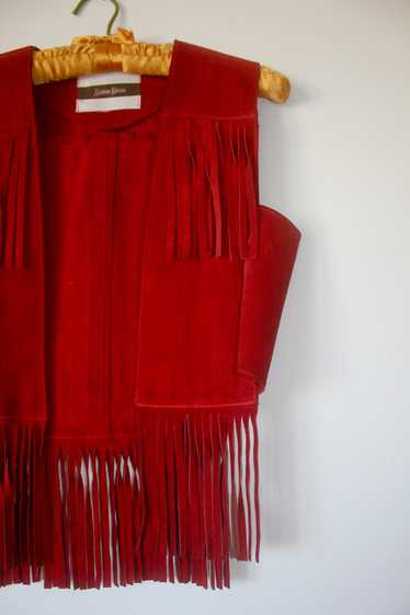 "Scarlet Begonia" Vintage Neiman Marcus Suede Frin