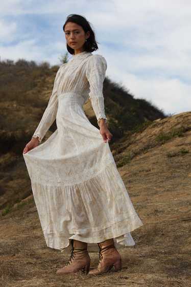 Antique Victorian Calico Lawn Dress