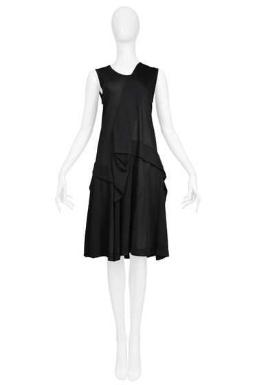 JUNYA WATANABE BLACK NYLON PLEAT TANK DRESS 1996