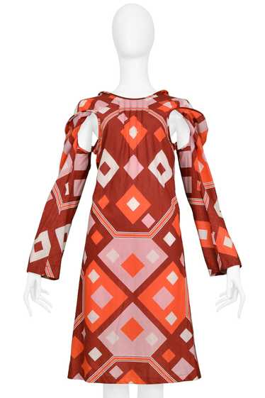 JUNYA WATANABE ART DECO PRINT DRESS WITH CUTOUTS 2